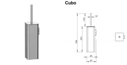 Ёршик для унитаза «Whitecross» Cubo CU2472NIB на стену брашированный никель