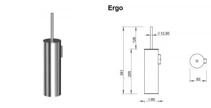 Ёршик для унитаза «Whitecross» Ergo ER2272NIB на стену брашированный никель