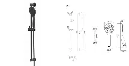 Душевой гарнитур «Whitecross» SET51BASICBL чёрный матовый