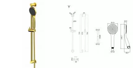 Душевой гарнитур «Whitecross» SET51BASICGL золото