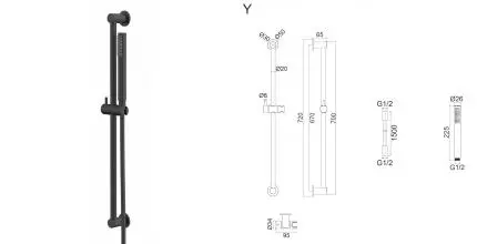 Душевой гарнитур «Whitecross» SET51MICROBL чёрный матовый
