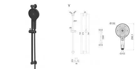 Душевой гарнитур «Whitecross» SET51TOPBL чёрный матовый