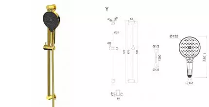 Душевой гарнитур «Whitecross» SET51TOPGL золото