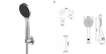 Душевой гарнитур «Whitecross» SET50BASICNIB брашированный никель