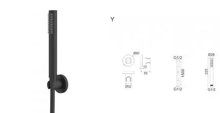 Душевой гарнитур «Whitecross» SET50MICROBL чёрный матовый