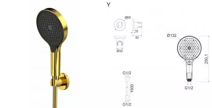 Душевой гарнитур «Whitecross» SET50TOPGL золото