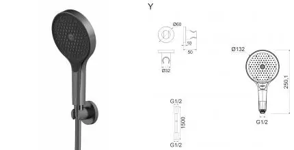 Душевой гарнитур «Whitecross» SET50TOPGM оружейная сталь