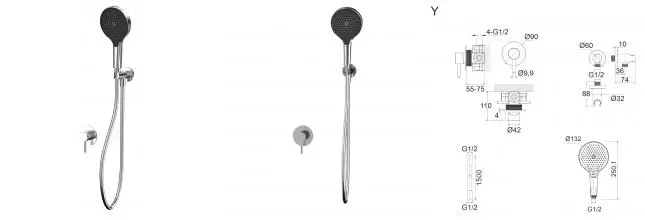 Смеситель для душа «Whitecross» Y YSET02TOPNIB брашированный никель Смеситель для душа «Whitecross» Y YSET02TOPNIB брашированный никель