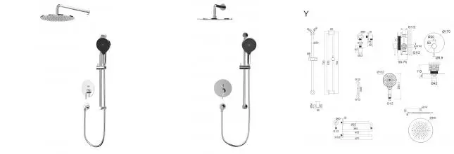 Душевая система «Whitecross» Y YSET05TOPCR хром
