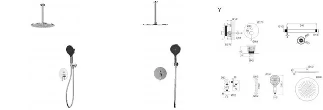 Душевая система «Whitecross» Y YSET12TOPCR хром