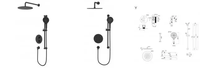 Душевая система «Whitecross» Y YSET09TOPBL с термостатом чёрная матовая Душевая система «Whitecross» Y YSET09TOPBL с термостатом чёрная матовая