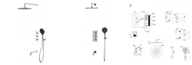 Душевая система «Whitecross» Y YSET11TOPCR с термостатом хром Душевая система «Whitecross» Y YSET11TOPCR с термостатом хром