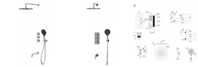 Душевая система «Whitecross» Y YSET11TOPNIB с термостатом брашированный никель Душевая система «Whitecross» Y YSET11TOPNIB с термостатом брашированный никель