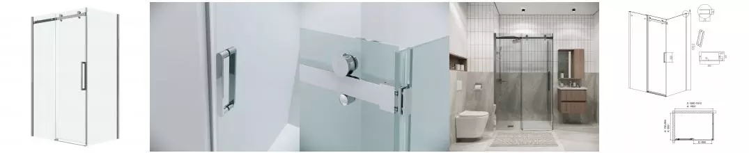 Душевой угол-ограждение «Grossman» Classic 120.K33.04.1680.10.00 160/80 прозрачный/хром без поддона универсальный