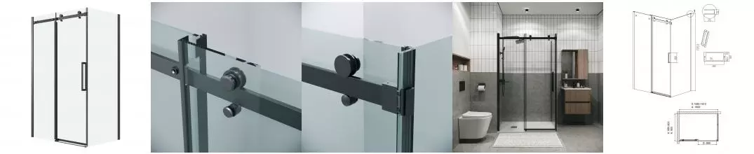 Душевой угол-ограждение «Grossman» Classic 120.K33.04.1690.21.00 160/90 прозрачный/черный матовый без поддона универсальный Душевой угол-ограждение «Grossman» Classic 120.K33.04.1690.21.00 160/90 прозрачный/черный матовый без поддона универсальный