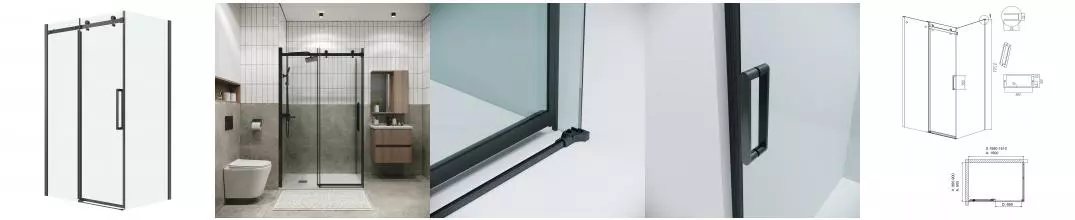 Душевой угол-ограждение «Grossman» Classic 120.K33.04.1690.42.00 160/90 прозрачный/графит сатин без поддона универсальный