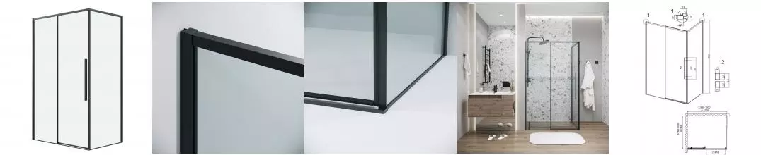 Душевой угол-ограждение «Grossman» Galaxy 120.K33.01.1010.21.00 100/100 прозрачный/чёрный матовый без поддона универсальный Душевой угол-ограждение «Grossman» Galaxy 120.K33.01.1010.21.00 100/100 прозрачный/чёрный матовый без поддона универсальный