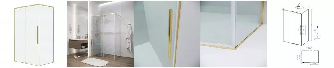 Душевой угол-ограждение «Grossman» Galaxy 120.K33.01.1110.32.00 110/100 прозрачный/золото сатин без поддона универсальный Душевой угол-ограждение «Grossman» Galaxy 120.K33.01.1110.32.00 110/100 прозрачный/золото сатин без поддона универсальный