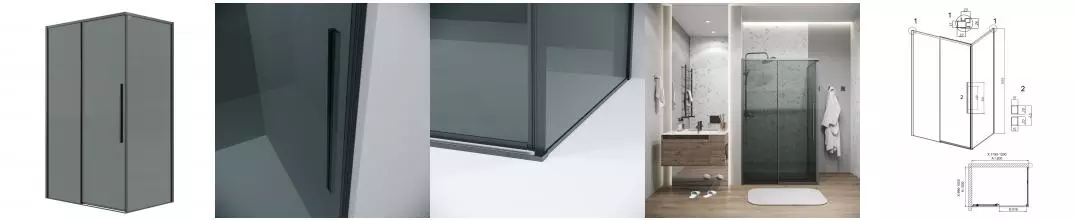 Душевой угол-ограждение «Grossman» Galaxy 120.K33.01.1210.42.10 120/100 тонированный/графит сатин без поддона универсальный Душевой угол-ограждение «Grossman» Galaxy 120.K33.01.1210.42.10 120/100 тонированный/графит сатин без поддона универсальный