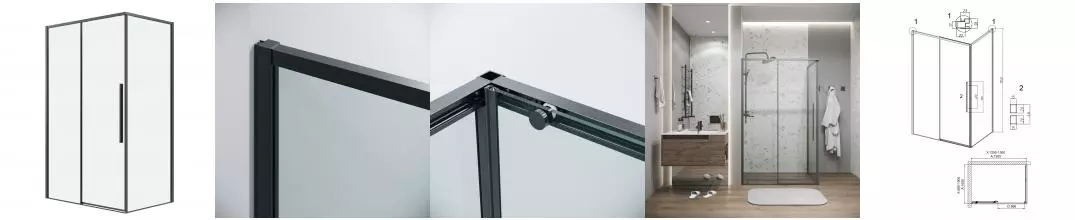 Душевой угол-ограждение «Grossman» Galaxy 120.K33.01.1310.42.00 130/100 прозрачный/графит сатин без поддона универсальный Душевой угол-ограждение «Grossman» Galaxy 120.K33.01.1310.42.00 130/100 прозрачный/графит сатин без поддона универсальный