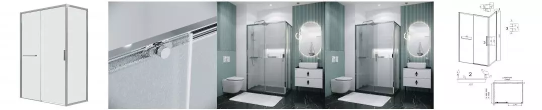 Душевой угол-ограждение «Grossman» Style 120.K33.05.1310.10.02 130/100 шиншилла/хром без поддона левый Душевой угол-ограждение «Grossman» Style 120.K33.05.1310.10.02 130/100 шиншилла/хром без поддона левый