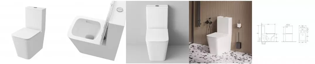 Унитаз компакт безободковый «Grossman» GR-4418MSQ белый матовый с сиденьем дюропласт с микролифтом белое