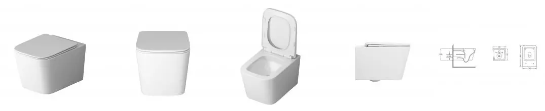 Подвесной унитаз безободковый «Grossman» GR-4404MSQ белый матовый с сиденьем дюропласт с микролифтом белое Подвесной унитаз безободковый «Grossman» GR-4404MSQ белый матовый с сиденьем дюропласт с микролифтом белое