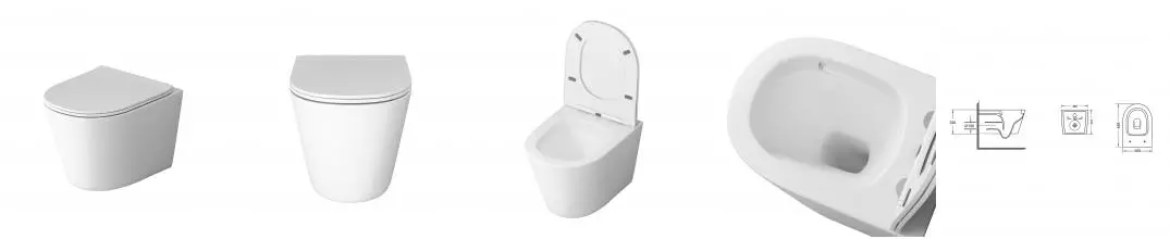 Подвесной унитаз безободковый «Grossman» GR-4477MSQ белый матовый с сиденьем дюропласт с микролифтом белое Подвесной унитаз безободковый «Grossman» GR-4477MSQ белый матовый с сиденьем дюропласт с микролифтом белое