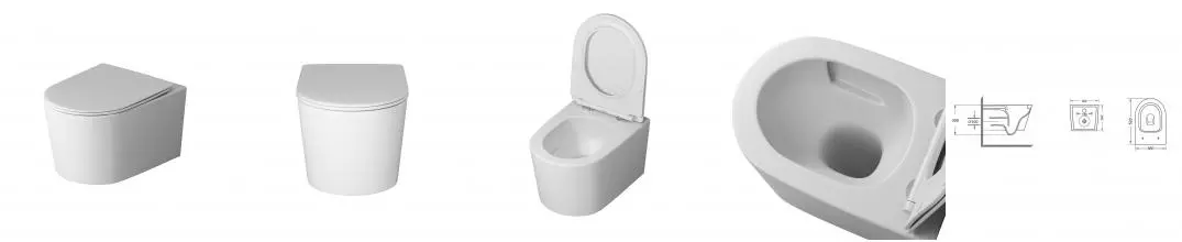 Подвесной унитаз безободковый «Grossman» GR-4499MSQ белый матовый с сиденьем дюропласт с микролифтом белое