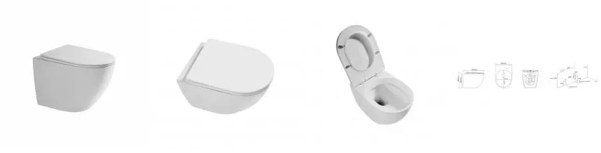 Подвесной унитаз «Grossman» Thin Rim GR-5601S белый с сиденьем дюропласт с микролифтом белое