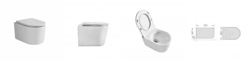 Подвесной унитаз «Grossman» Thin Rim GR-5602S белый с сиденьем дюропласт с микролифтом белое