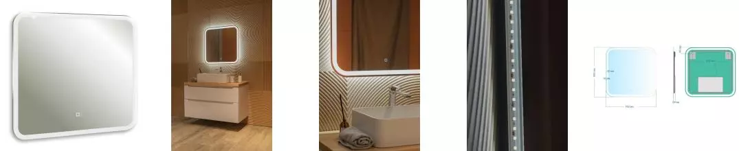 Зеркало «Silver Mirrors» Стив Lite 70/68 с сенсорным выключателем с подсветкой