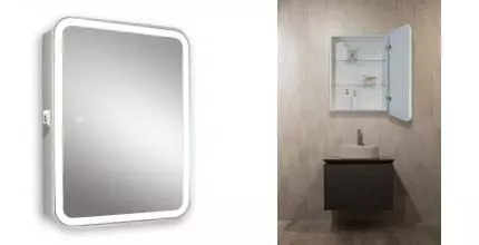 Зеркальный шкаф «Silver Mirrors» Фиджи Flip 60 с подсветкой универсальный Зеркальный шкаф «Silver Mirrors» Фиджи Flip 60 с подсветкой универсальный