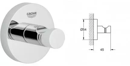 Крючок «Grohe» Essentials 40364001 на стену хром