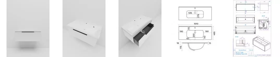 Тумба с раковиной «La Fenice» Simpla 100 (Slim Line 100) подвесная Bianco Тумба с раковиной «La Fenice» Simpla 100 (Slim Line 100) подвесная Bianco