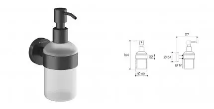 Дозатор для мыла «Aqueduto» Ponto PON0445 на стену оружейная сталь