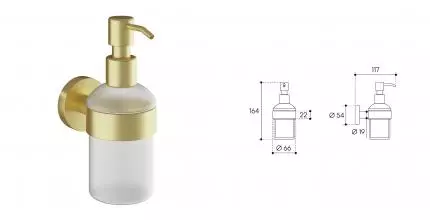 Дозатор для мыла «Aqueduto» Ponto PON0450 на стену шлифованное золото