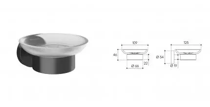 Мыльница «Aqueduto» Ponto PON0345 на стену оружейная сталь