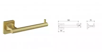 Держатель для туалетной бумаги «Aqueduto» Respingo RES0950 на стену шлифованное золото