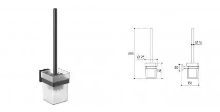 Ёршик для унитаза «Aqueduto» Respingo RES1045 на стену оружейная сталь