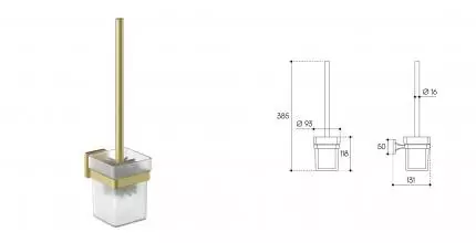 Ёршик для унитаза «Aqueduto» Respingo RES1050 на стену шлифованное золото