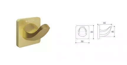 Крючок «Aqueduto» Respingo RES0150 на стену шлифованное золото