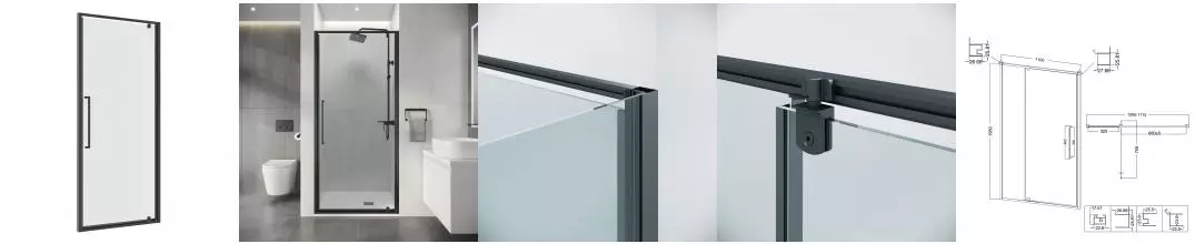 Душевая дверь «Niagara» Nova NG-35-11AGR 110/195 прозрачное/графит без поддона универсальная Душевая дверь «Niagara» Nova NG-35-11AGR 110/195 прозрачное/графит без поддона универсальная