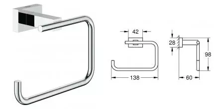 Держатель для туалетной бумаги «Grohe» Essentials Cube 40507001 на стену хром