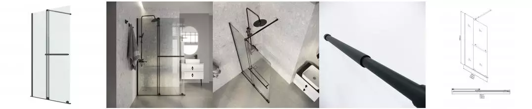 Душевая перегородка «Niagara» Nova NG-671-12BLACK 120/200 прозрачный/черный матовый без поддона универсальная Душевая перегородка «Niagara» Nova NG-671-12BLACK 120/200 прозрачный/черный матовый без поддона универсальная