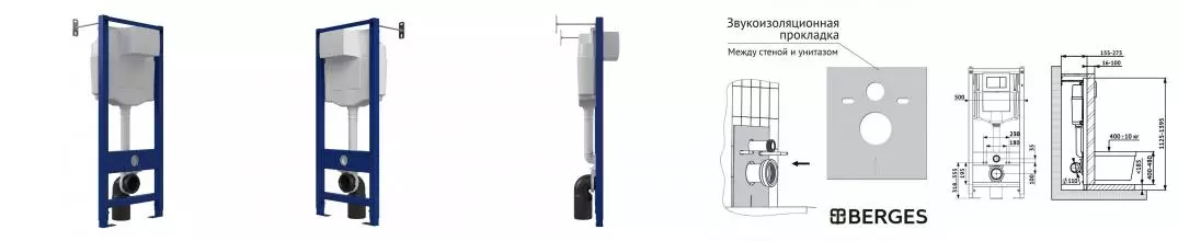Инсталляция для унитаза «Berges Wasserhaus» Atom 500