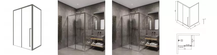 Душевой угол-ограждение «Timo» T48R+T60 120/90 прозрачный/никель прямоугольный без поддона правый Душевой угол-ограждение «Timo» T48R+T60 120/90 прозрачный/никель прямоугольный без поддона правый