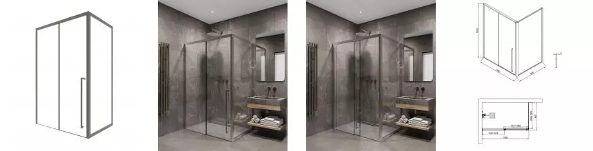 Душевой угол-ограждение «Timo» T51R+T60 150/90 прозрачный/никель прямоугольный без поддона правый Душевой угол-ограждение «Timo» T51R+T60 150/90 прозрачный/никель прямоугольный без поддона правый