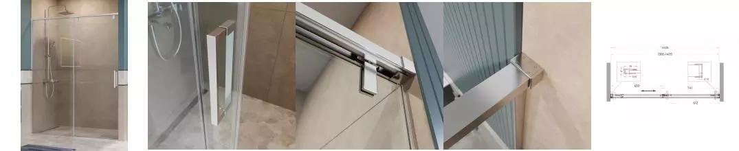 Душевая дверь «Belbagno» SOFT_CLOSE-1-BF-1-140-C-Cr 140/200 прозрачная/хром универсальная