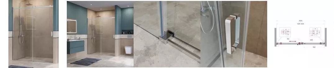 Душевая дверь «Belbagno» SOFT_CLOSE-2-BF-1-130-C-Cr 130/200 прозрачная/хром универсальная